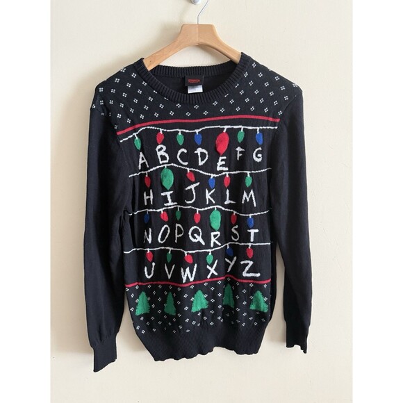 Stranger Things Sweater Size-S Alphabet Pullover Christmas Ugly Light Up WORKS - Picture 1 of 3